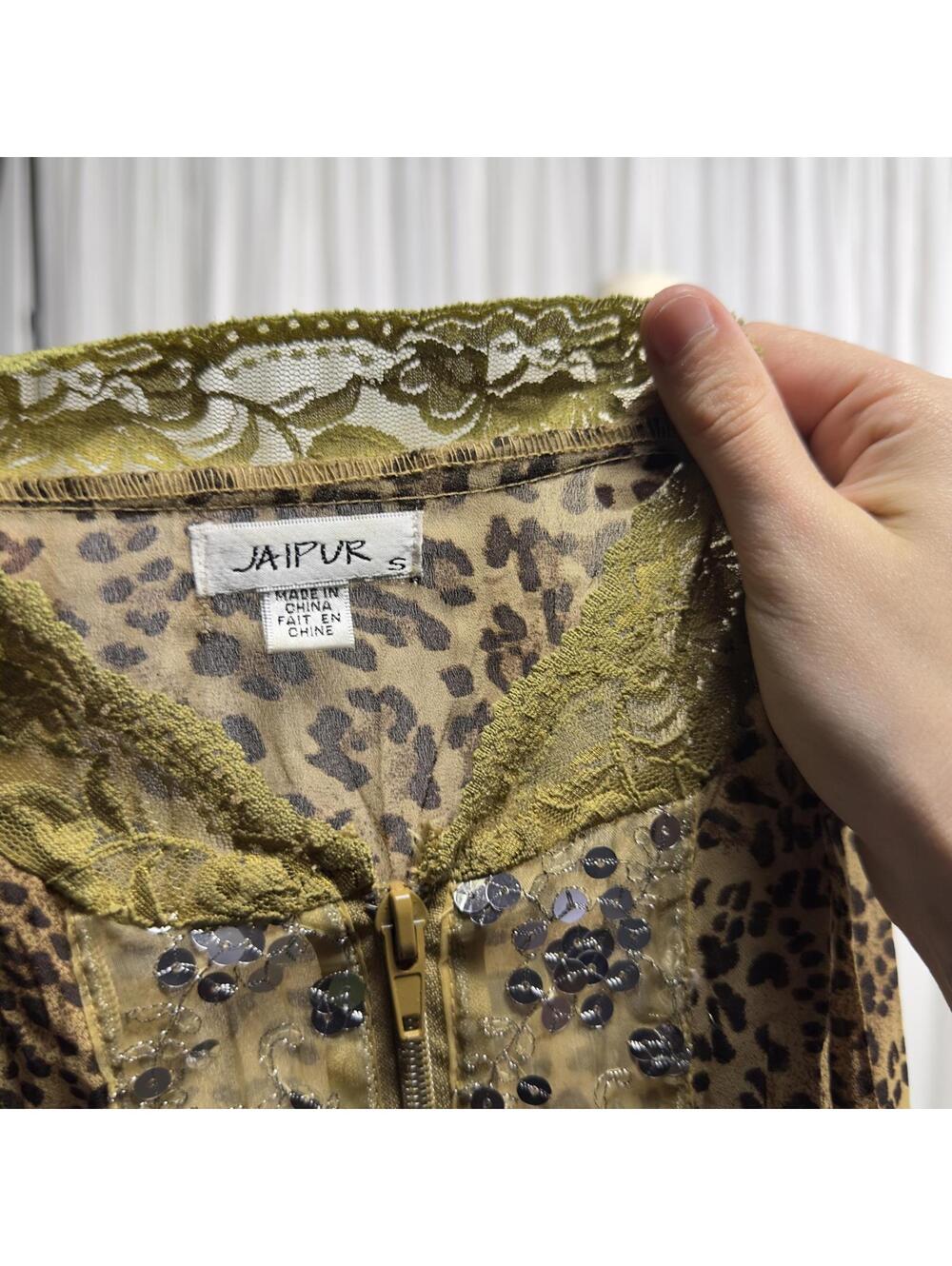 Vintage Y2K Sheer Leopard Print Embellished Jacket (S) - Picture 5 of 5